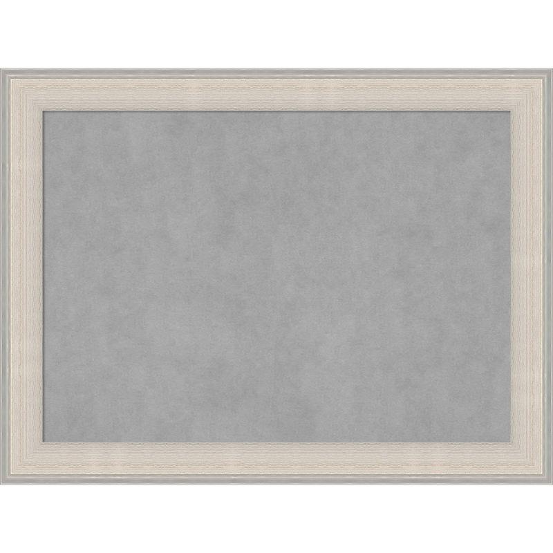 32"x24" Coastal White and Silver Wood Framed Magnetic Board