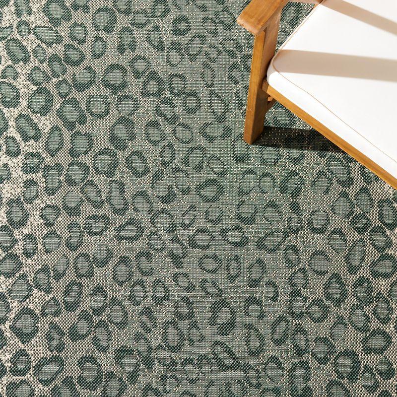 Courtyard CY6100 Power Loomed Indoor/Outdoor Area Rug - Dark Green/Ivory - 6'7"x6'7" - Safavieh.
