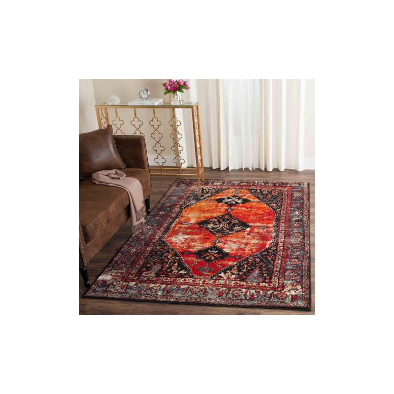 Vintage Hamadan VTH217 Power Loomed Indoor Area Rug - Orange/Multi - 5'3"x7'6" - Safavieh