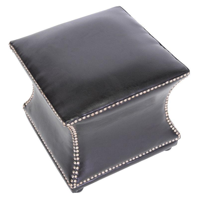 Ellastone Modern Leather Ottoman Dark Brown - Baxton Studio: Square Footstool, Faux Upholstered, No Assembly