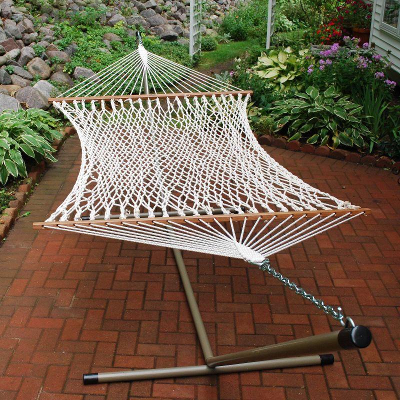 Double Cotton Rope Patio Hammock - White - Algoma: Durable, Two-Person, Indoor/Outdoor Use