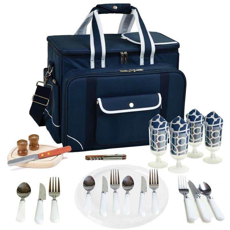 Picnic at Ascot Soft Sided Cooler with Four Person Picnic Set