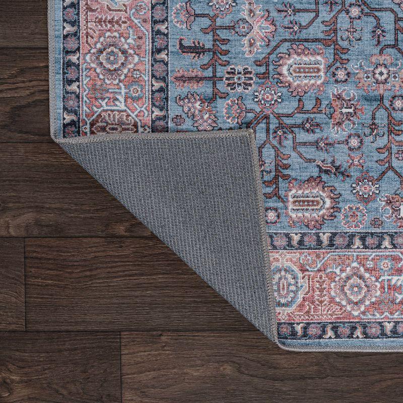 Kemer All-Over Persian Machine-Washable Blue/Red/Brown 8 ft. x 10 ft. Area Rug - JONATHAN Y