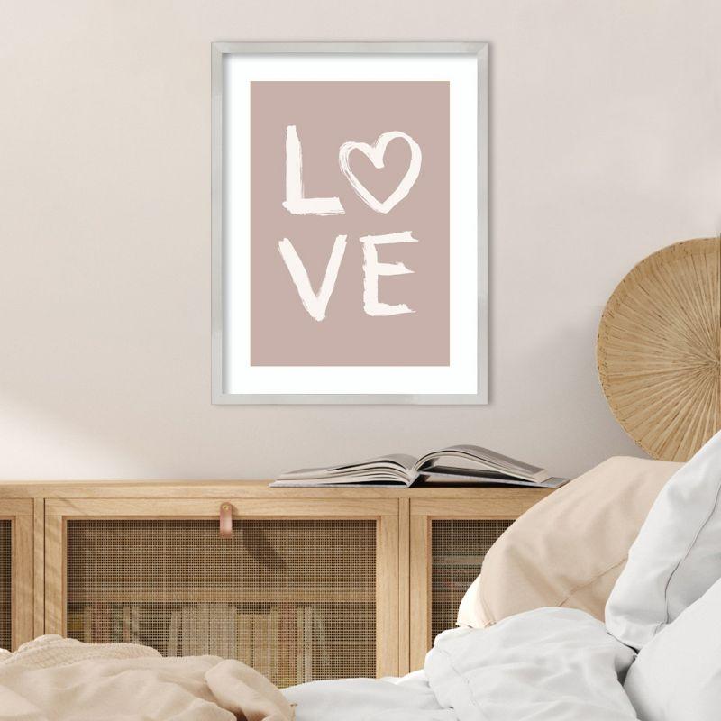 Amanti Art LOVE Light Pink by Aminah Eleonora Wood Framed Wall Art Print 19 in. x 25 in.