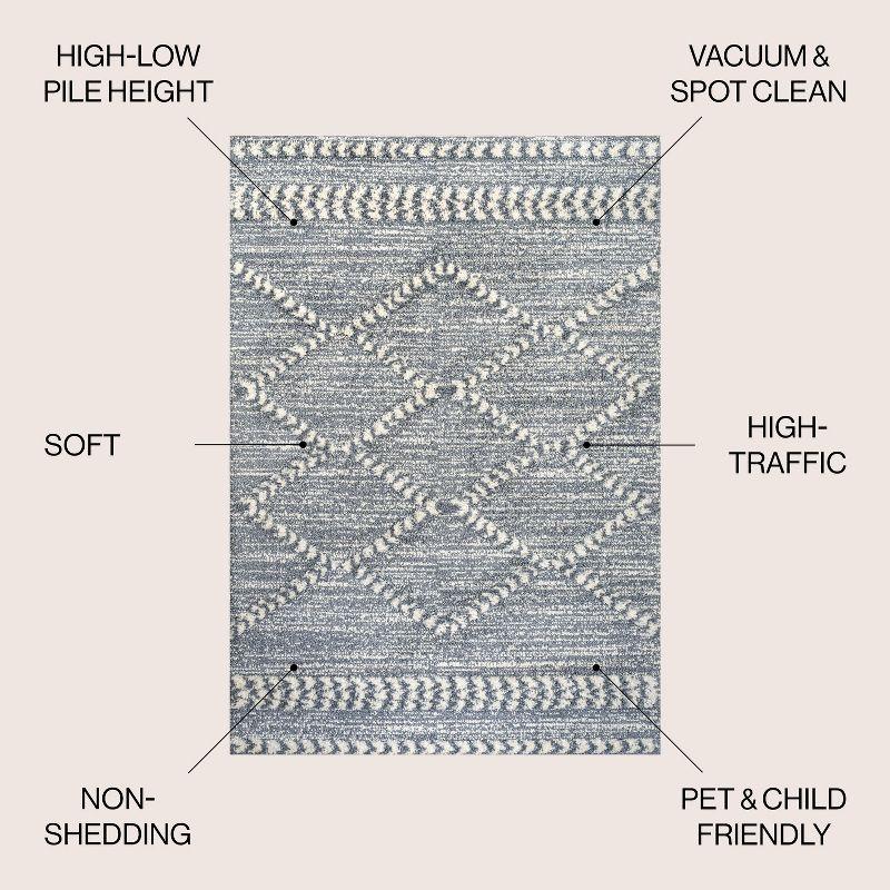 Sofie Moroccan Trellis High-Low Area Rug - JONATHAN Y