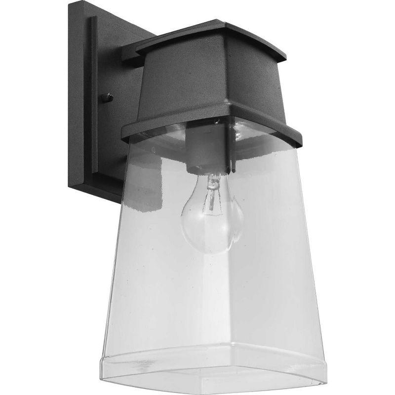 Progress Lighting Greene Ridge 1-Light Medium Wall Lantern in Black with Shade