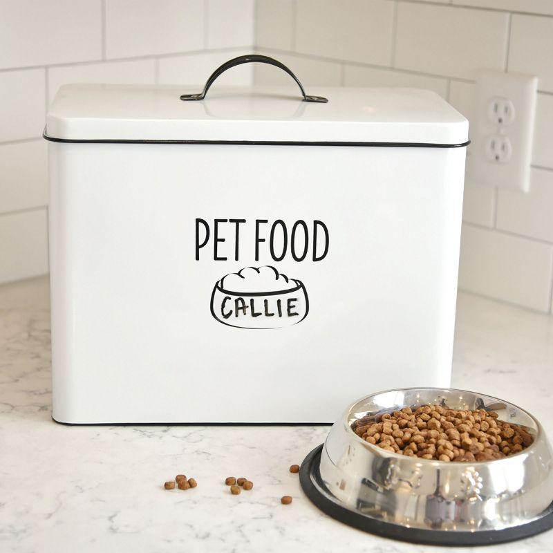 Outshine Co Outshine White Farmhouse Dog Food Bin Storage Container Cute Pet Food And Treat Canister With Lid & Reviews | Wayfair