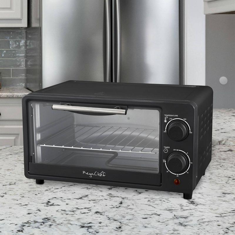 MegaChef 9L Electric Counter Top Toaster Oven in Black