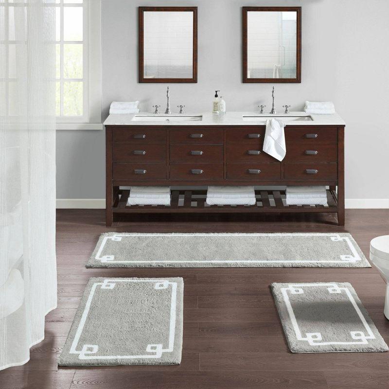Madison Park 100% Cotton Tufted Bath Rug with Non-Slip Backing