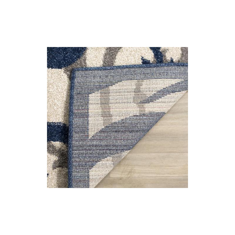 Amherst AMT428 Power Loomed Indoor Area Rug - Ivory/Navy - 5'3"x8' - Safavieh