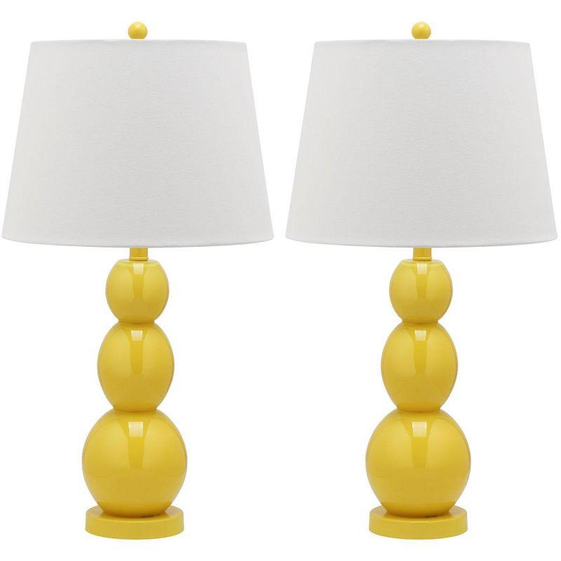 Jayne 3 Sphere Table Lamp (Set of 2) - 26.5 Inch Height - LIT4089 - Yellow - Safavieh