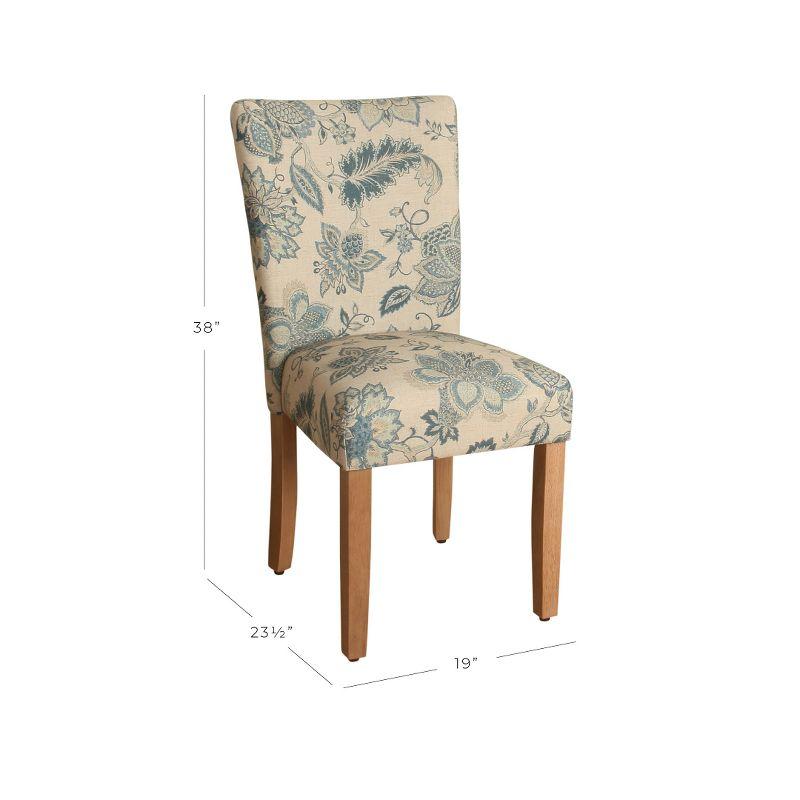 Lexie Vintage Indigo Linen Upholstered Parsons Side Chair Set