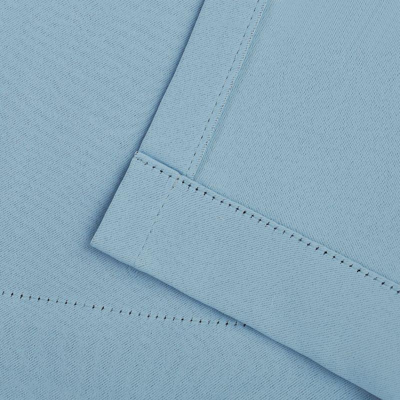 Classic Modern Solid Room Darkening Semi-Blackout Curtains, Rod Pocket, Set of 2, 26"x63", Light Blue - Blue Nile Mills