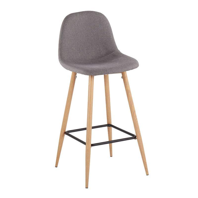 Set of 2 Pebble Metal Polyester Barstools - Lumisource