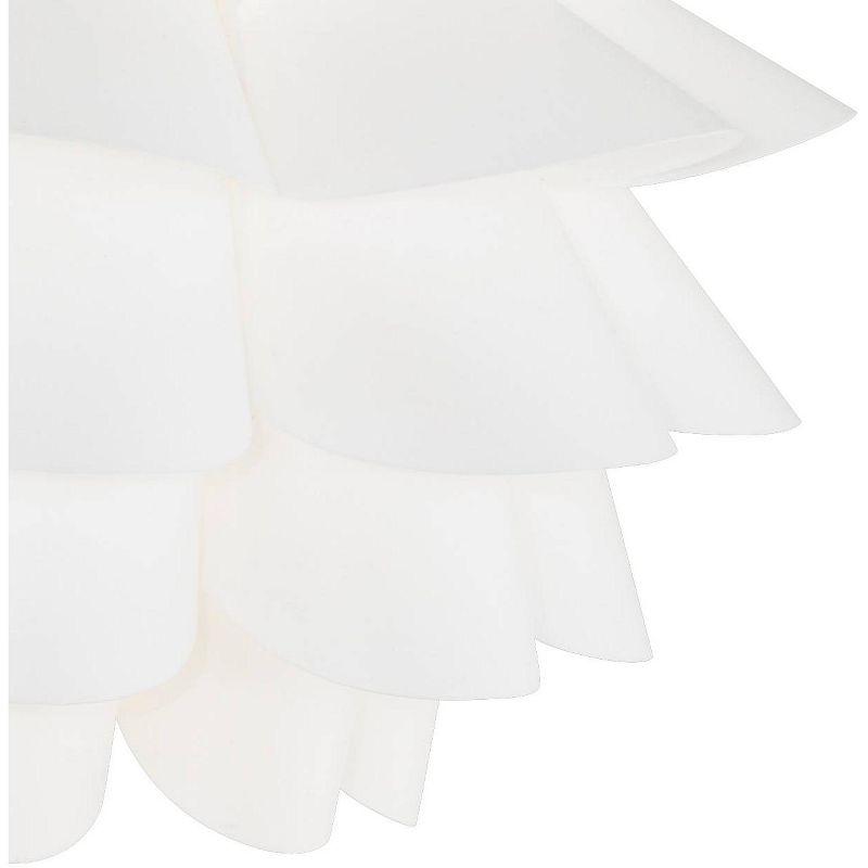 Possini Euro Design Modern Ceiling Light Semi Flush Mount Fixture 15 3/4" Wide White Flower for Bedroom Kitchen Living Room Hallway Bathroom House