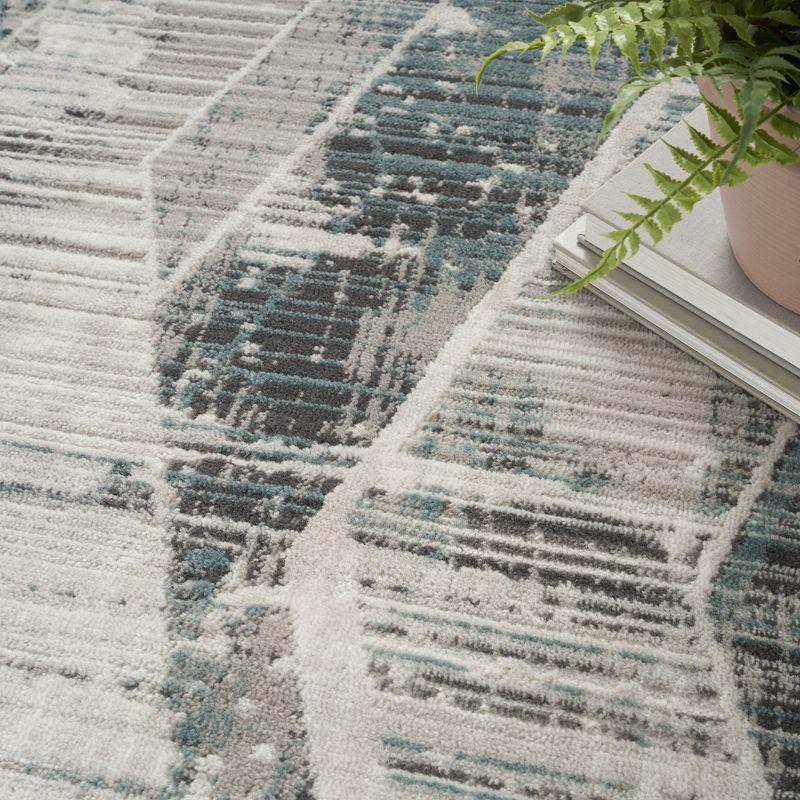 Nourison Thalia Distressed Contemporary Indoor Rug Grey Beige 5'3" x 7'3"