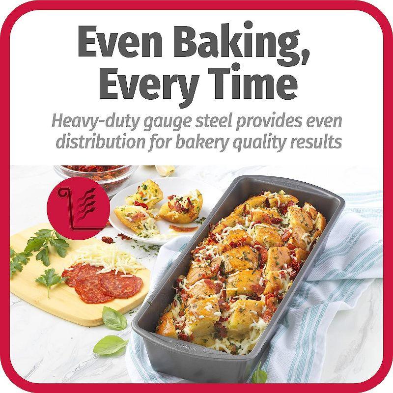 GoodCook Set of 2 Extra Large 13'' x 5'' Nonstick Steel Bread Loaf Pans, Gray,