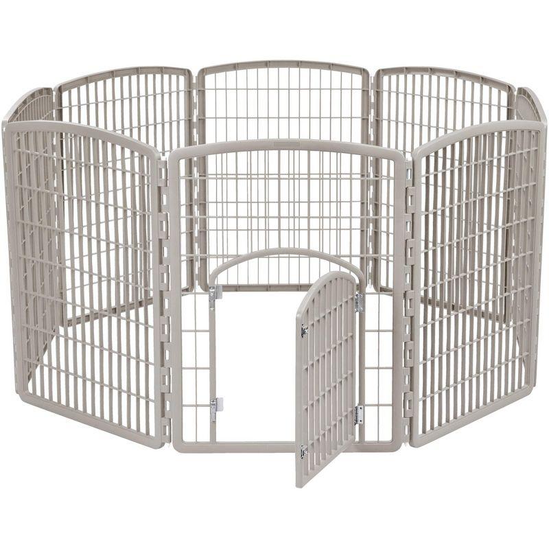 IRIS USA 4-8Panel 24/34"H Plastic Pet Playpen with Door