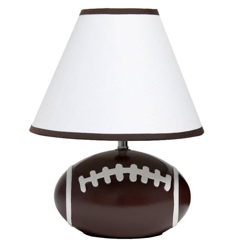 11.5" SportsLite Tall Athletic Sports Football Base Bedside Table Desk Lamp - Simple Designs: Ceramic Nightstand Lighting, ETL Listed