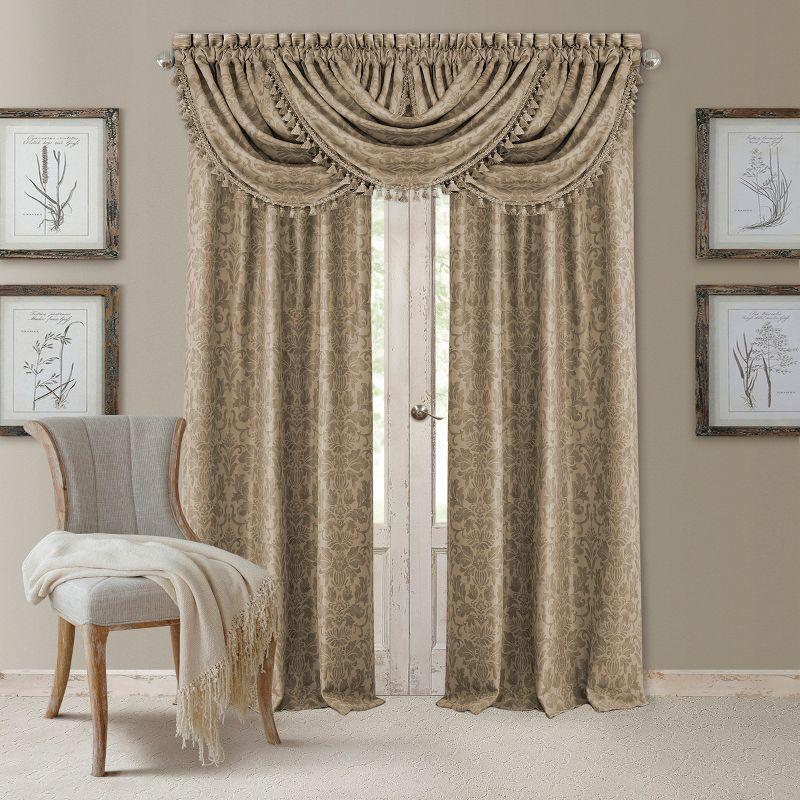 Elrene Antonia Waterfall Tassel Window Valance - 52" x 36" - Elrene Home Fashions