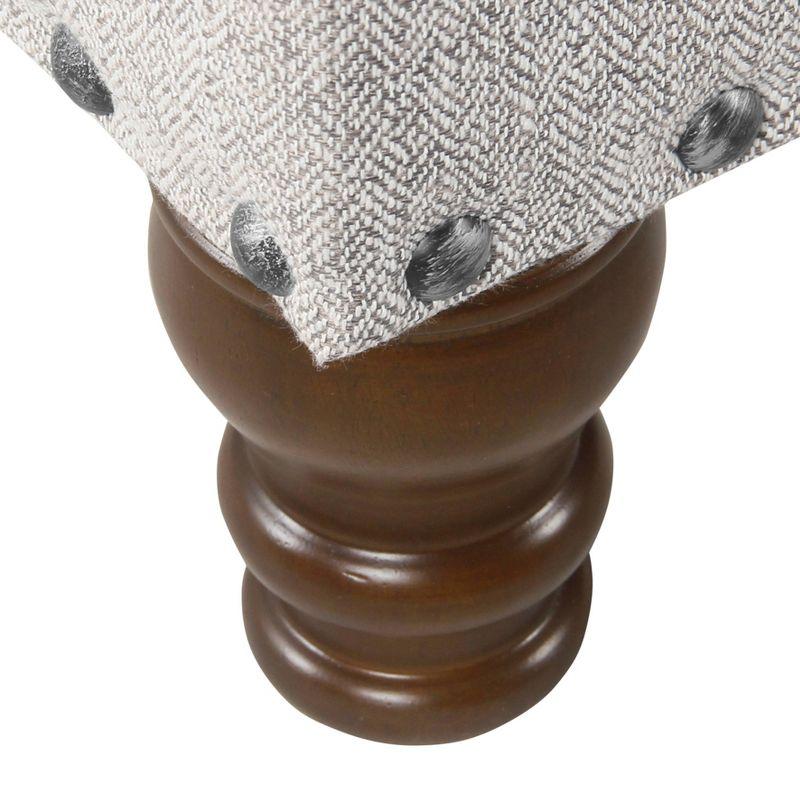 Large Storage Bench with Nailhead Trim Light Gray - HomePop: Multifunctional, Upholstered, Bedroom Entryway Seating