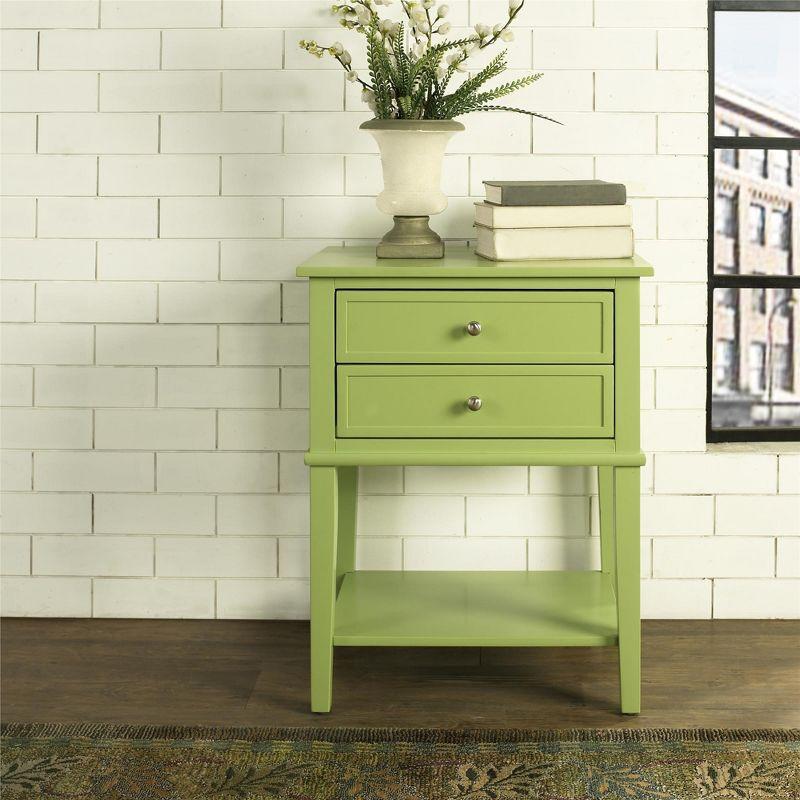 Franklin Lime Green Rectangular Accent Table with Storage