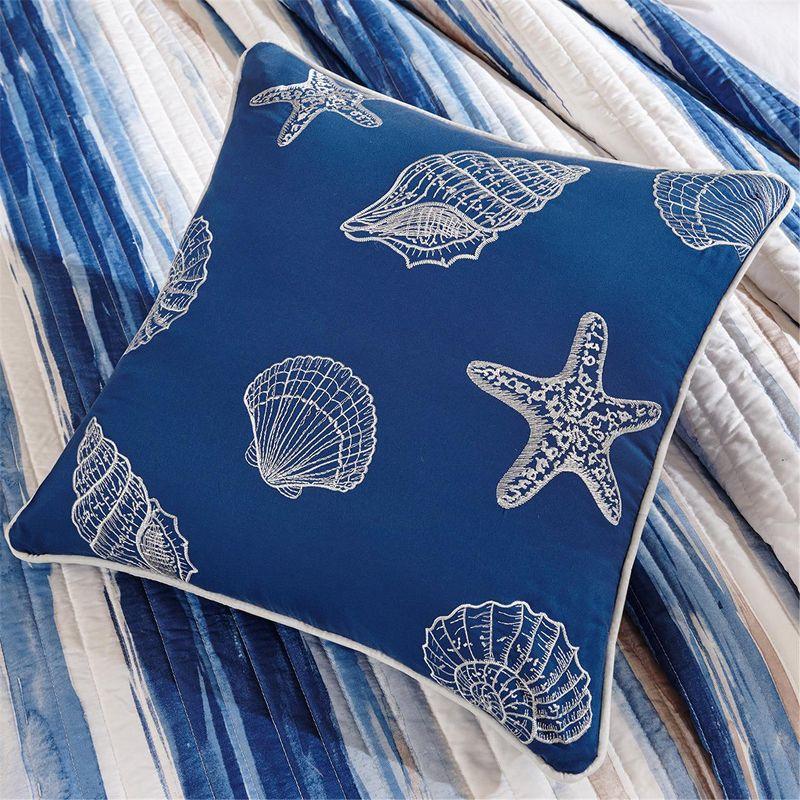 Madison Park Marina 6 Piece Printed Quilt Set with Throw Pillows
