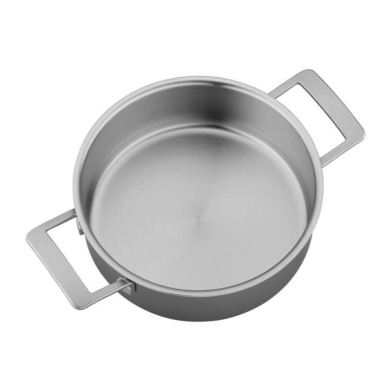 4-Quart Silver Stainless Steel Deep Saute Pan with Lid