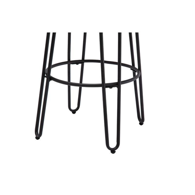 30'' Quinn Industrial Chic Backless Barstool in Black Wood and Metal