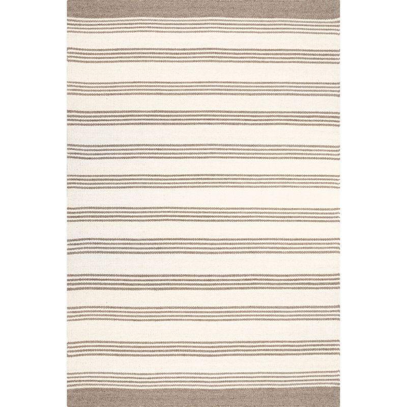 Highland Dunes Striped Cotton/Wool Beige Area Rug