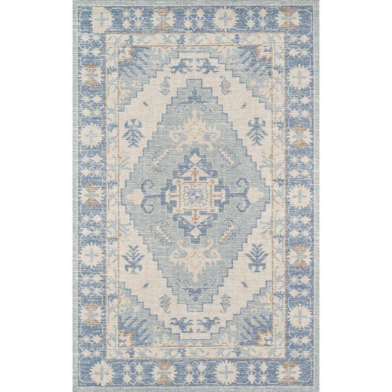 Momeni Anatolia Jaz Medallion Machine Loomed Area Rug Blue