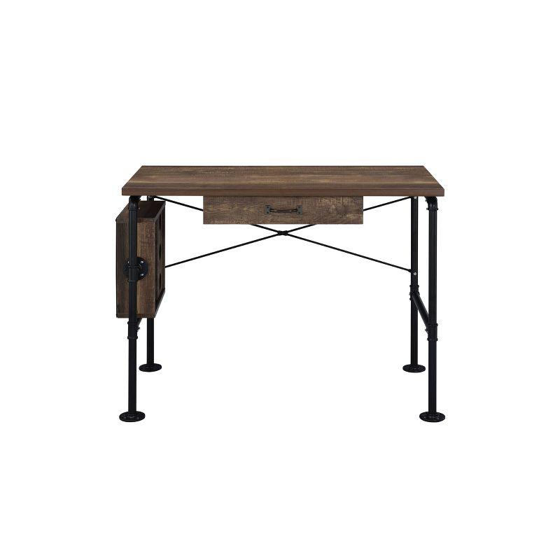 Endang Writing Desk Weathered Oak/Black - Acme Furniture: Metal Frame, Space-Saving 39" Surface