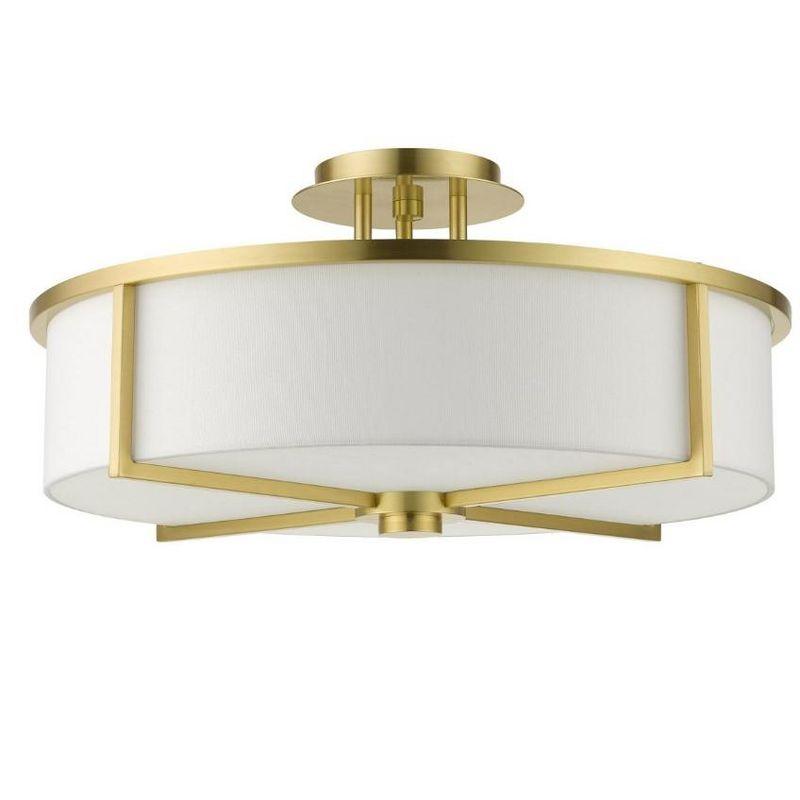 Livex Lighting Wesley 4 - Light Semi-Flush Mount in  Satin Brass