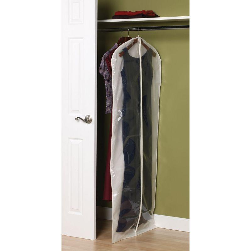 Gown Protector Bag, Durable and Breathable Canvas, Clear Front, Full-Length Zipper