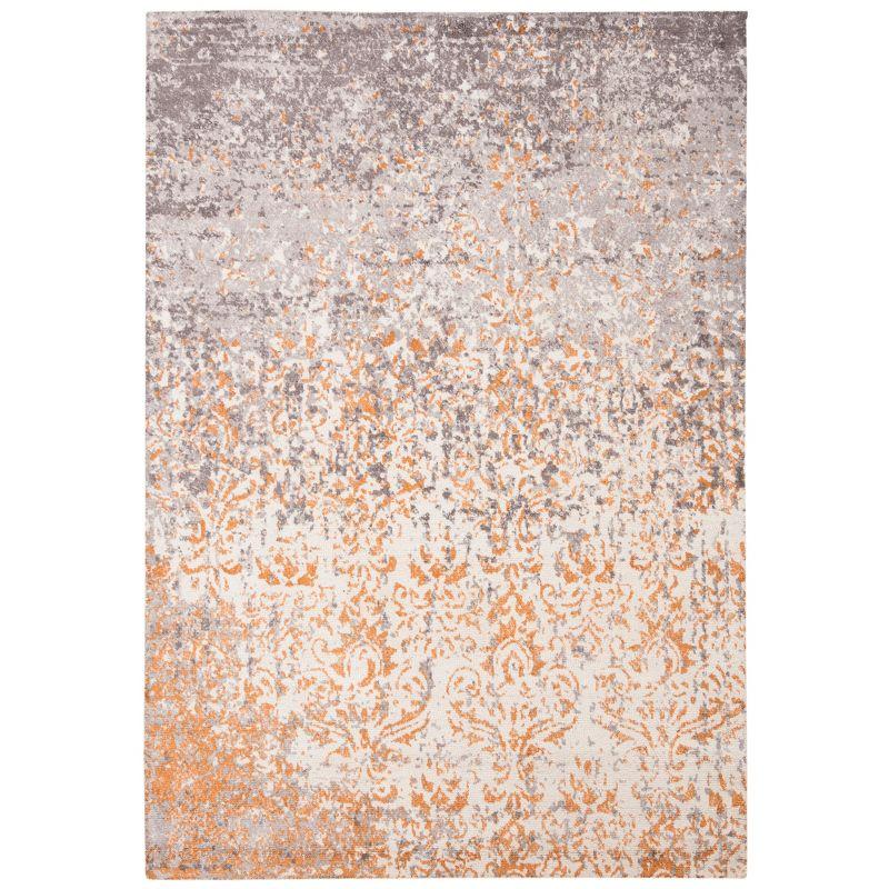 Handmade Ivory/Rust Tufted Wool-Viscose Blend Rectangular Rug 4' x 6'