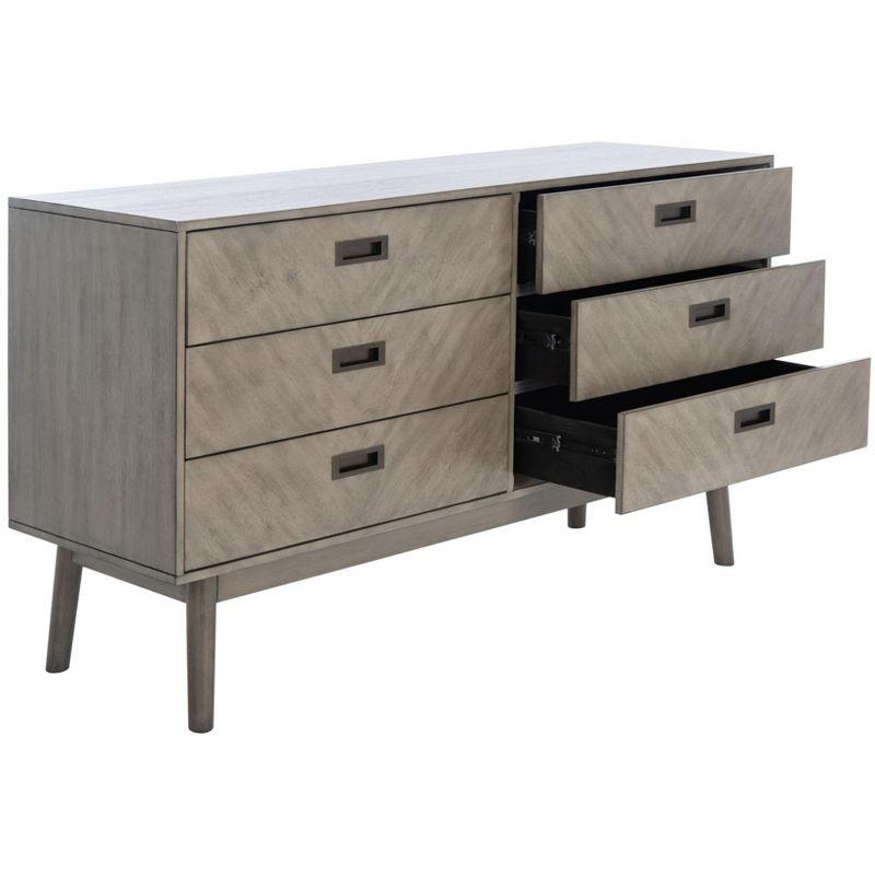 Donald 6 Drawer Mid-Centry Dresser - SFV2110 - Light Grey - Safavieh Couture
