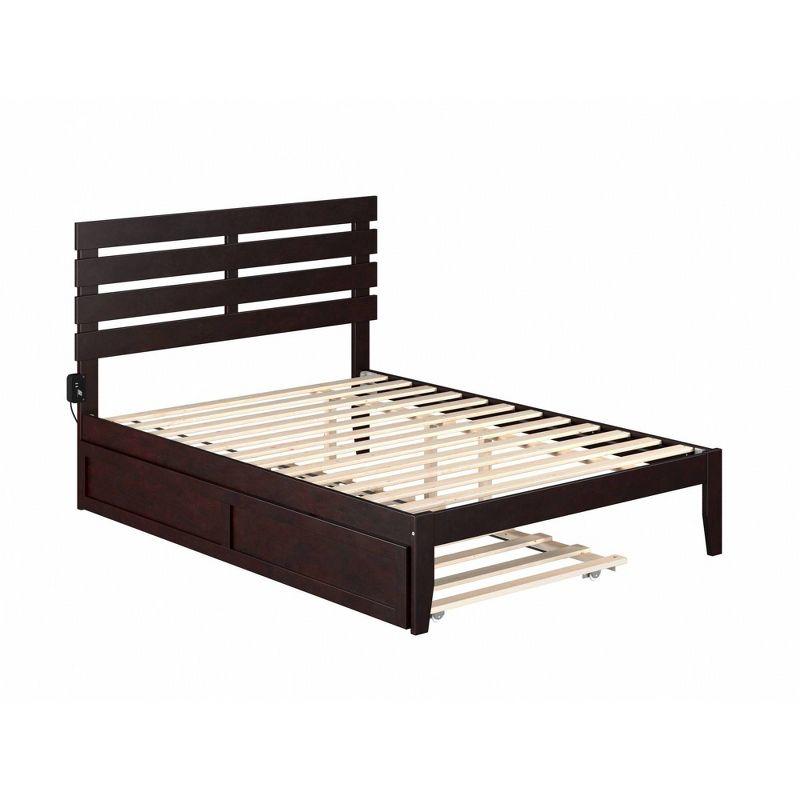 Full Oxford Bed with Twin Trundle Espresso - AFI: Solid Hardwood, No Box Spring Required