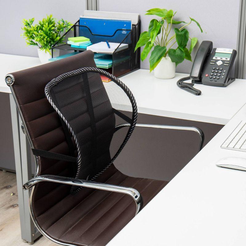 Mind Reader Mind Reader Ergonomic Lower Back Support, Office Chair Cushion Mesh, 15.5"L x 15"W x 5"H, 4 Pack (Set of 4)