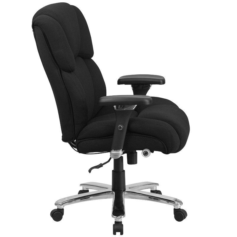 Executive High-Back Swivel Chair with Lumbar Support, Black and Gray