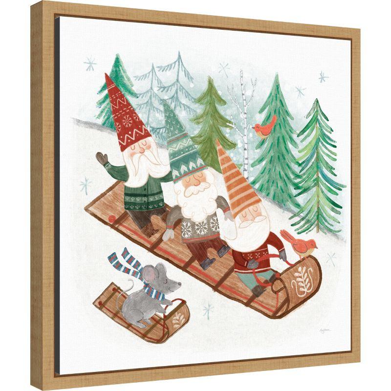 Amanti Art Woodland Gnomes III by Mary Urban Canvas Wall Art Print Framed 16 x 16-in.