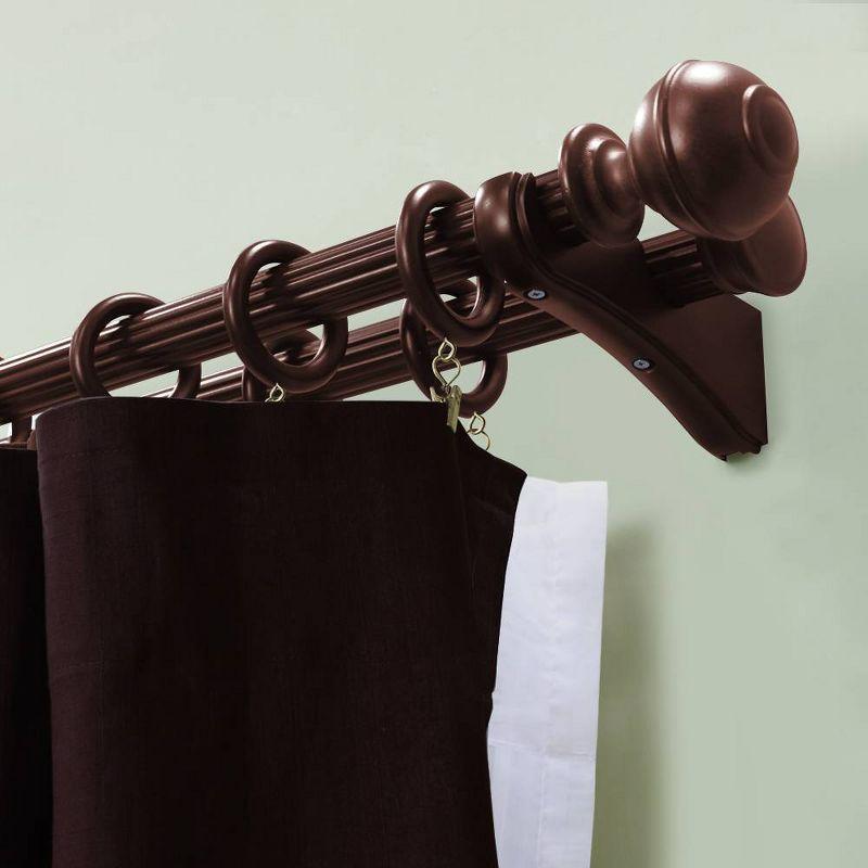 Wood Rod Pole Lumi Home Furnishings Mix and Match Wood Rings 3ct Mahogany