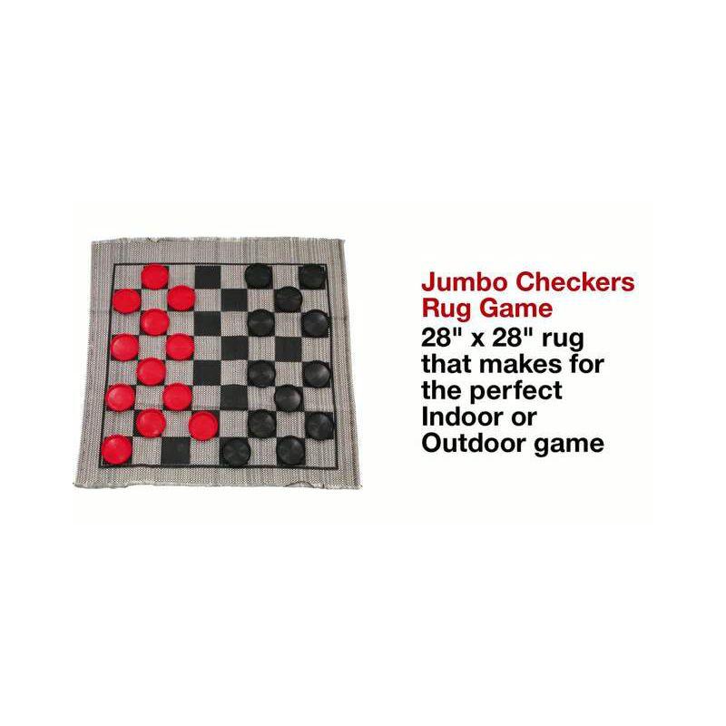 Easy-Care Jumbo Checkers Rug Game with Washable Wool Blend