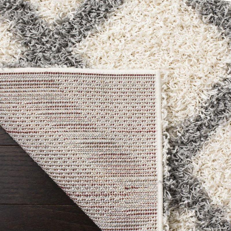 Dallas Shag SGD258 Power Loomed Indoor Area Rug - Ivory/Grey - 8'x10' - Safavieh.
