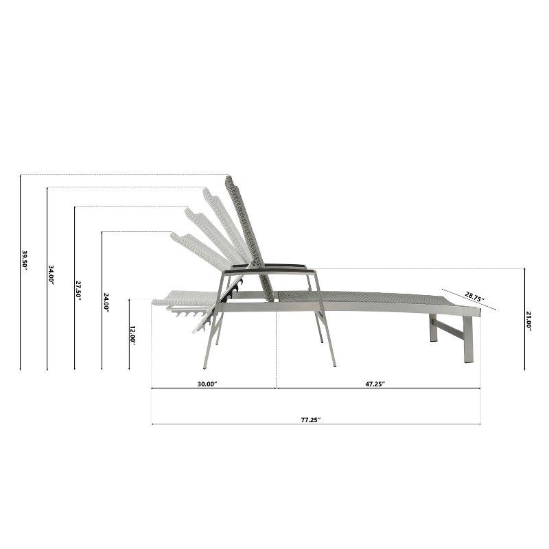 Arnar Outdoor Metal Chaise Lounge Set (Set of 4)