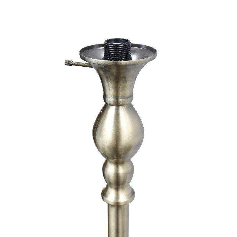 1-Light Classic Torchiere Floor Lamp with Marbleized Glass Shade Antique Brass - Lalia Home: UL Listed, Metal Base, Rotary Switch
