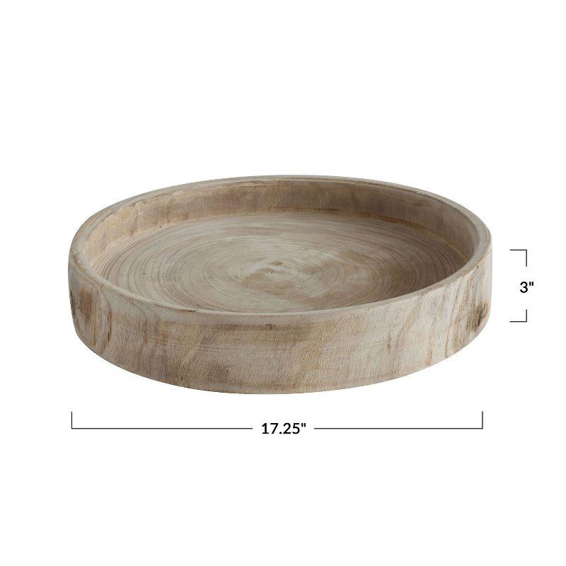 Storied Home Paulownia Wood Hand-Carved Tray - Unique Centerpiece, Coffee Table Accessory