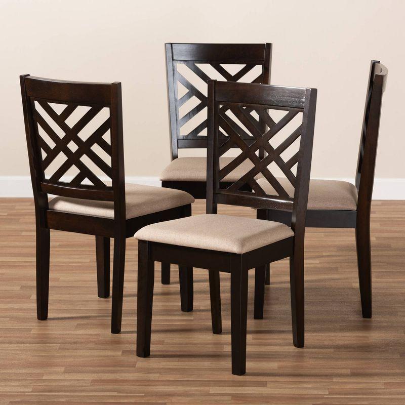 4pc Caron Finished Wood Dining Chairs - Baxton Studio