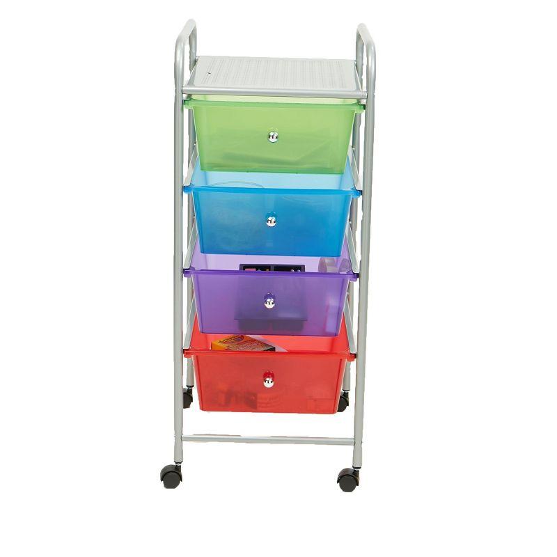 Mind Reader 4-Tier, 4-Drawer Mobile Utility Cart, Removable Drawers, 12.75" L x 15.25" W x 30" H