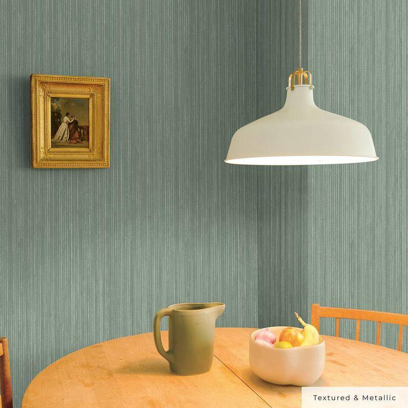 Tempaper & Co. 28 sq ft Faux Grasscloth Removable Peel and Stick Wallpaper Textured Sage : Vinyl, Self-Adhesive, Wood Grain Design