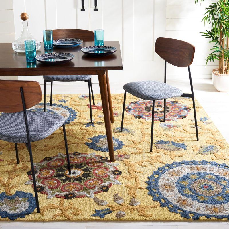 Blossom BLM401 Hand Tufted Area Rug - Gold/Multi - 6'x9' - Safavieh.